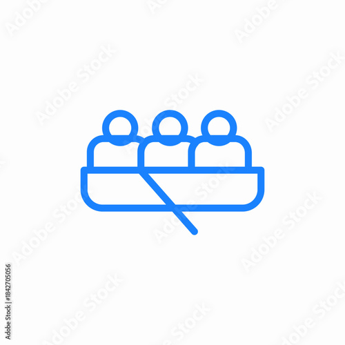 boat refugees icon sign vector