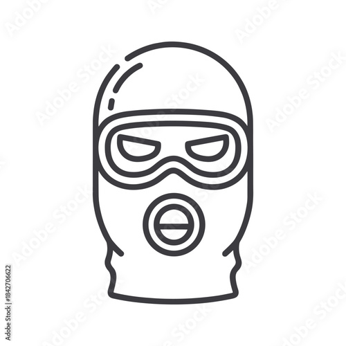 Person wearing gas mask illustration