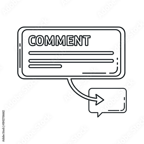 Comment icon representing user feedback and discussion