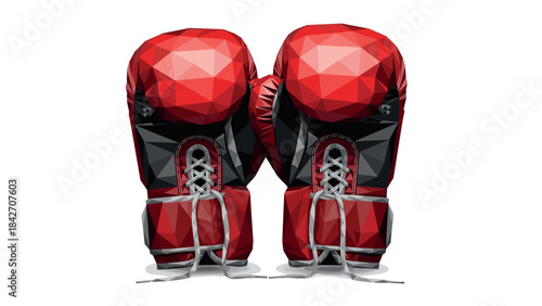 Geometric low poly boxing gloves design for modern sports branding