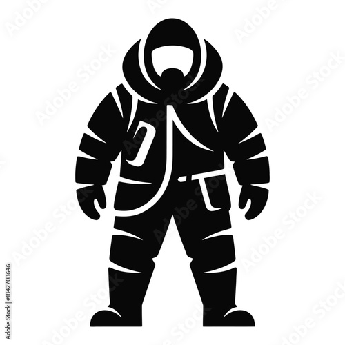 Hazmat suit silhouette vector illustration biohazard protection gear safety equipment emergency response worker chemical spill worker full body suit safety attire