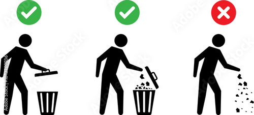 Littering vs. Proper Disposal: Do's and Don'ts of Waste Management Vector Infographic