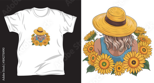 Flower graphic vector t shirt design print