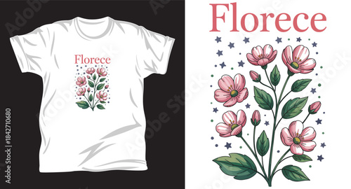 Flower graphic vector t shirt design print