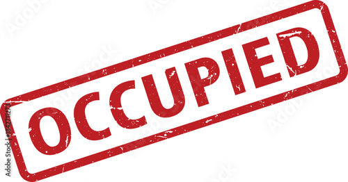 Red Distressed Occupied Rubber Stamp on White Background, Illustrating Occupancy and Restriction Notices