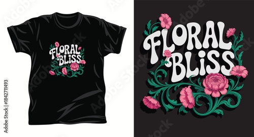 Flower graphic vector t shirt design print