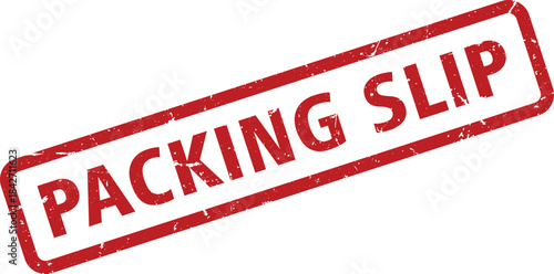 Distressed Red Packing Slip Stamp Shipping, Delivery, and Inventory Management Aid