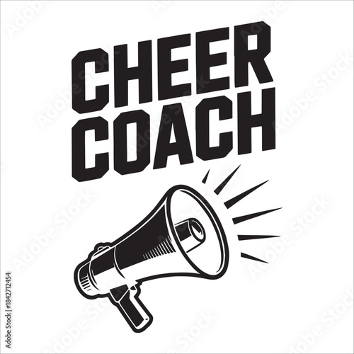Cheer Coach Icon With Megaphone Graphic
