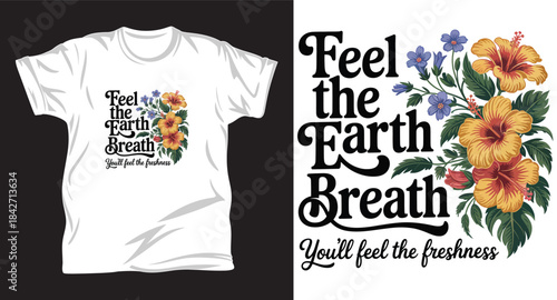 Flower graphic vector t shirt design print.