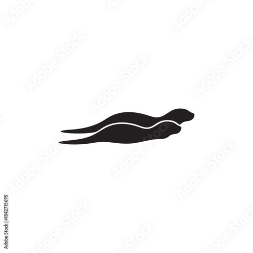 Silhouette of a seal or sea lion swimming on transparent background concept