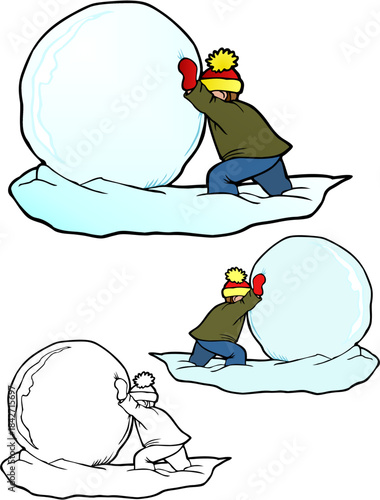 Big winter snowball, with copyspace