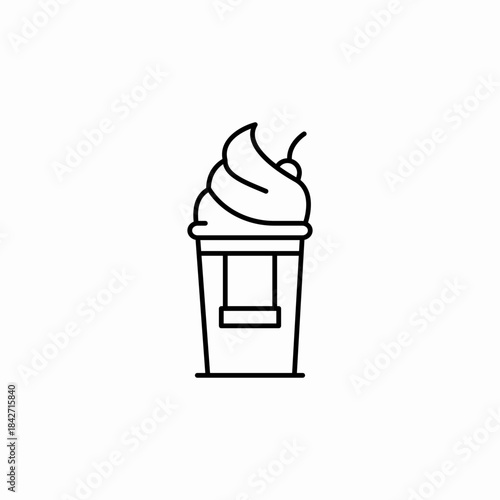 desser in cup icon sign vector