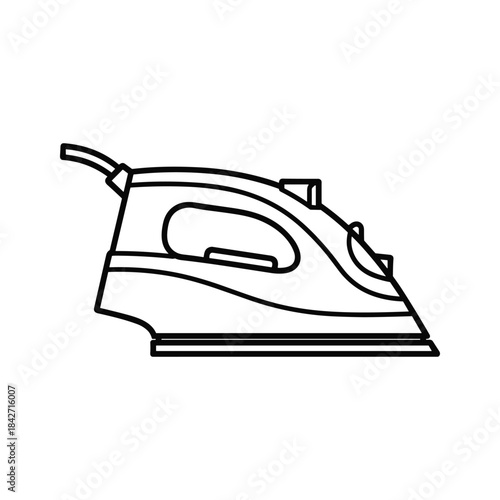 Simple line drawing of an iron