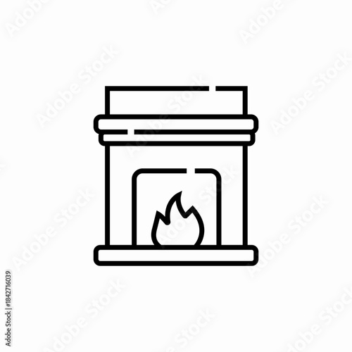 fireplace flame icon sign vector