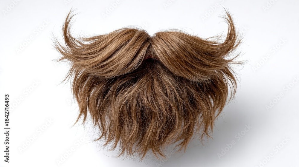Naklejka premium Brown shaggy hairstyle with voluminous texture, showcasing playful and whimsical design, perfect for creative styling and artistic expression in hair fashion and trends