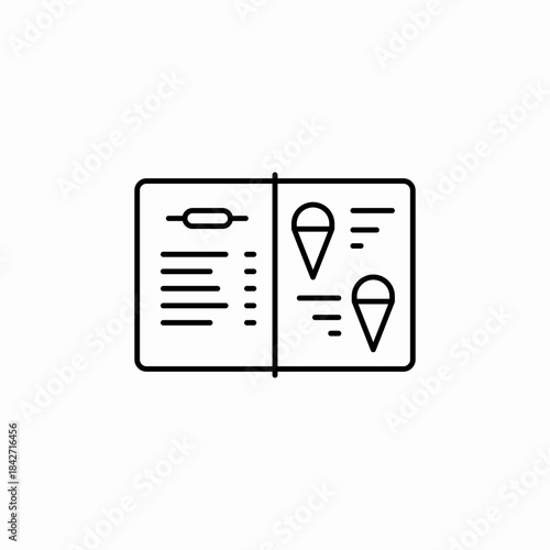 ice cream menu icon sign vector