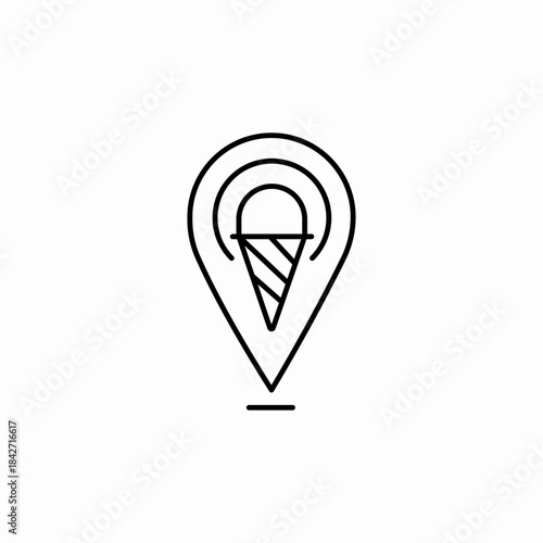 ice cream store location icon sign vector