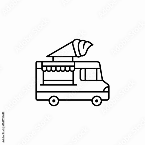 ice cream truck icon sign vector