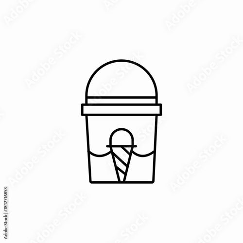 take away ice cream icon sign vector