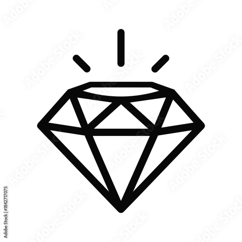 Diamond icon illustration on white background