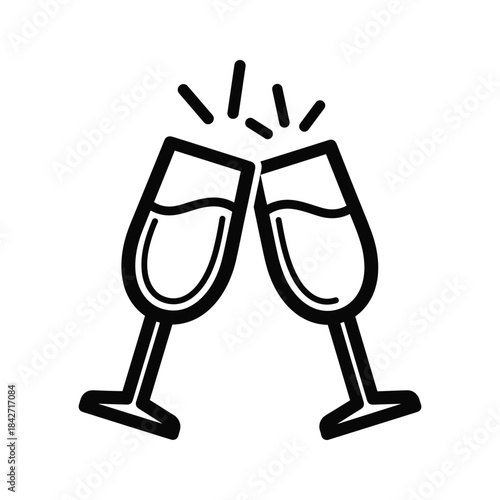 Celebration with champagne flutes