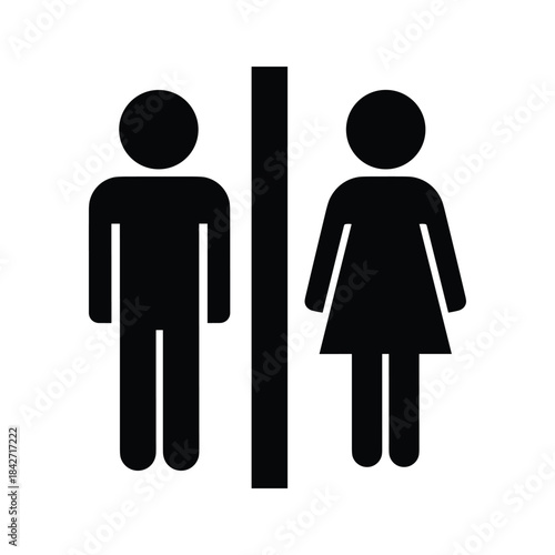 Male and female restroom sign