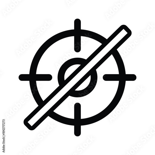 Target icon with prohibition symbol
