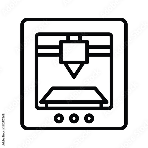 Simple 3d printer icon