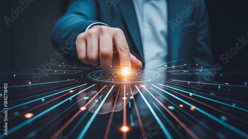 hand of business man working with digital tablet
