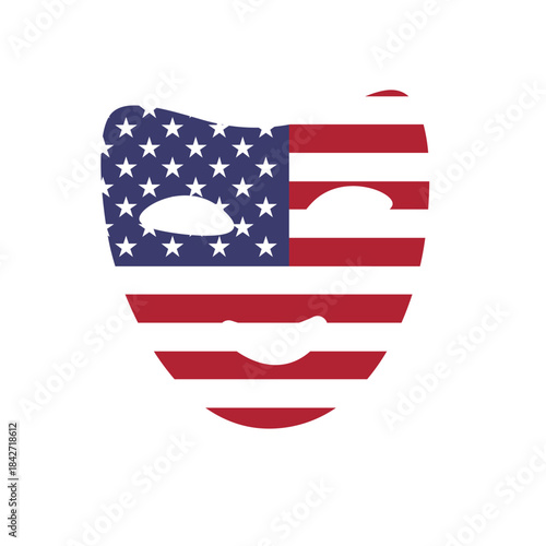 Usa Flag Face Mask In Icon