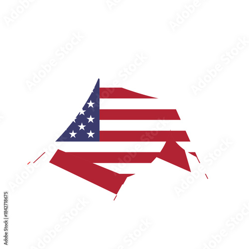 Usa Flag Hiking Tant In Icon
