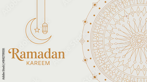 Ramadan Kareem Greeting Card with Islamic Design