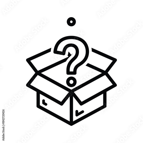 Mystery box with question mark inside