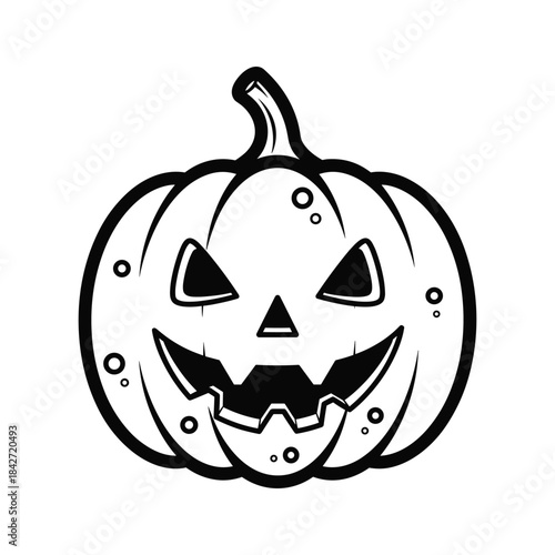 Carved pumpkin with spooky face for halloween