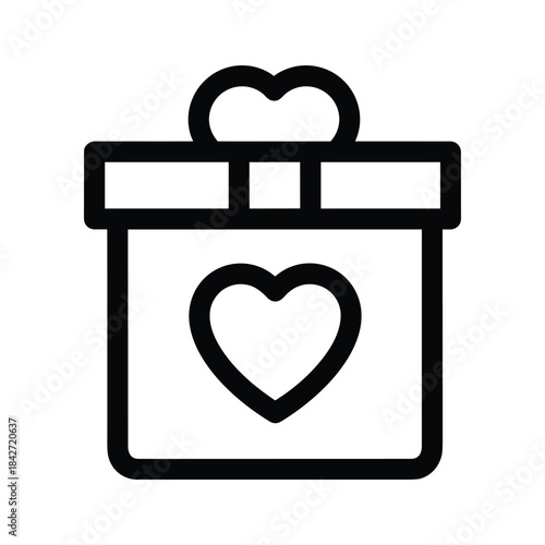 Gift box with heart icon