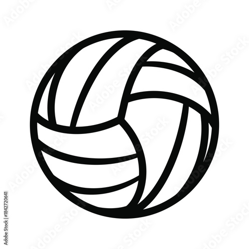 Simple black and white volleyball icon