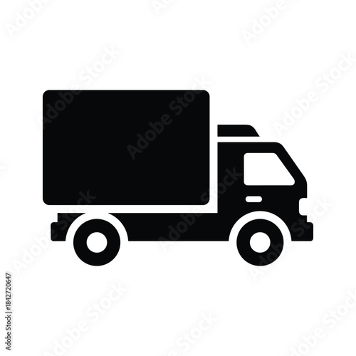 Delivery truck icon on white background