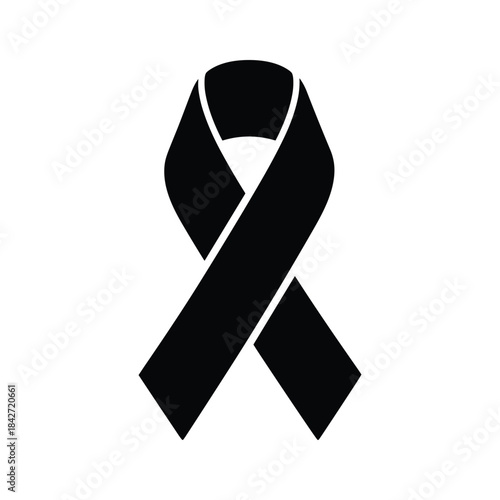 Black ribbon symbolizing mourning and solidarity