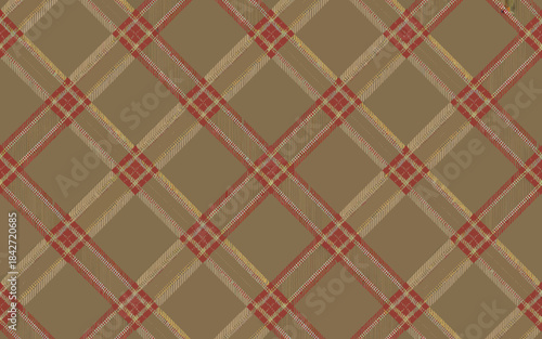 Brown Plaid Pattern Background Textile Design Element