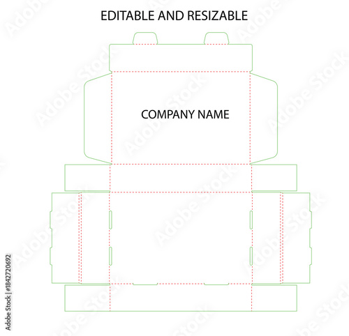 Professional Editable and Resizable Die Line for Custom Packaging Boxes