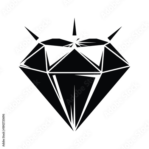 Geometric diamond illustration on white background