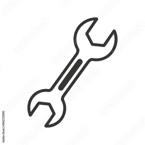 Double ended spanner icon on white background