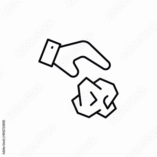 throw away garbage paper icon sign vector