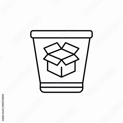 trash papercard bin icon sign vector