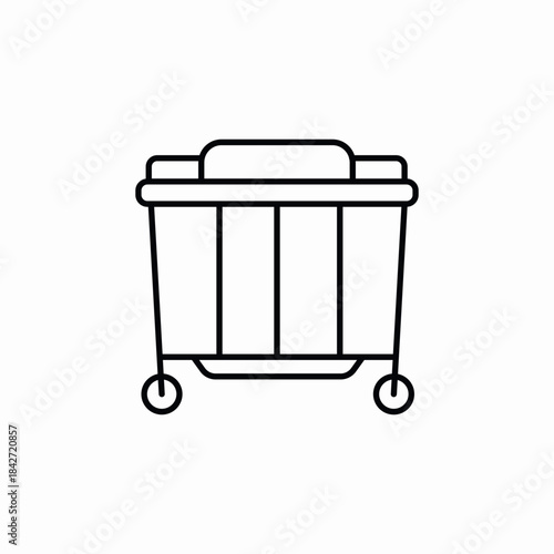 trolley garbage bin icon sign vector