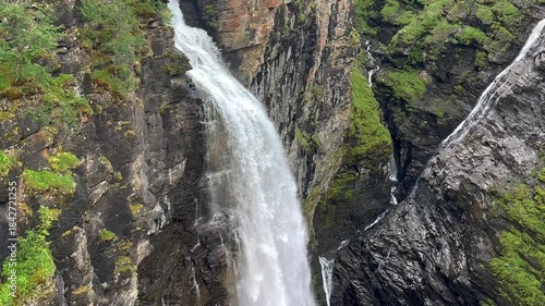 The Gorsa waterfall seen from the Gorsa Bridge in Norway