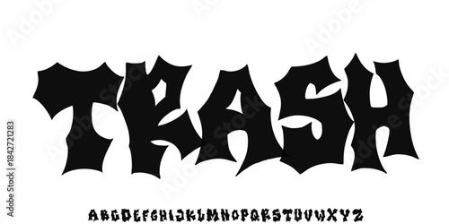 Devil font alphabet, horror goth typography and demon evil typeface, vector type. Satan occult font or devil ritual gothic type and pentagram letters, bloody red demonic hell typeset