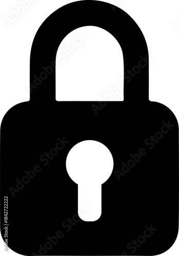 Vector illustration of a secure padlock icon, symbolizing safety and internet protection on a white background