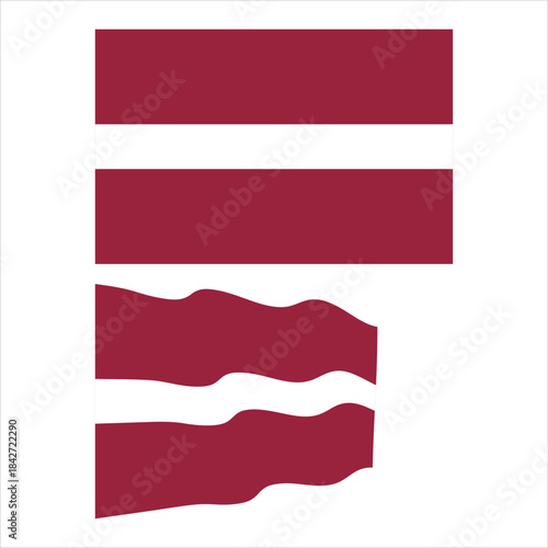 Latvian national flag symbolizing the country of latvia in europe