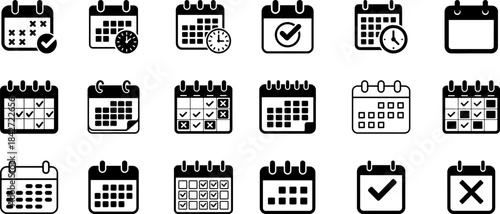  Calendar Schedule Planner Date Time Icon Collection